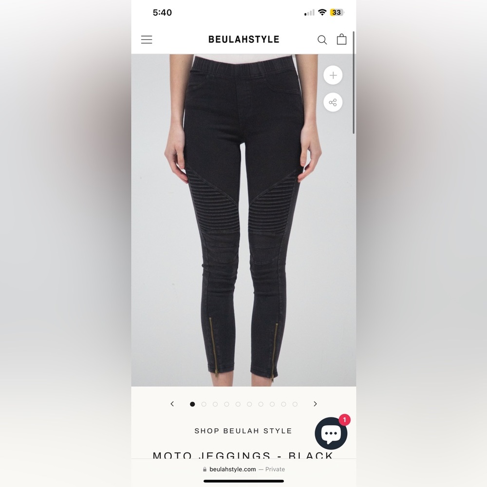 Beulah Black Moto Jeggings